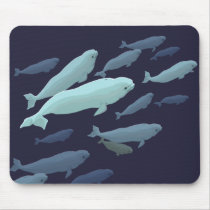 Beluga Whale Art Mousepad Baby Whale Decor