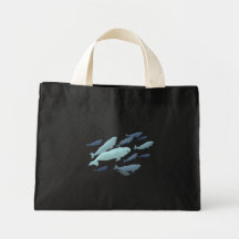 Beluga Whale Tote Bags Blue Beluga Bags