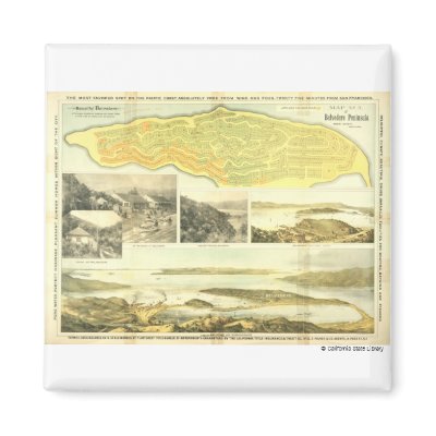 Belvedere Peninsula, Marin County, ca. 1890.  Magnets by castatelibrary
