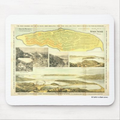 Belvedere Peninsula, Marin County, ca. 1890.  Mouse Mats by castatelibrary