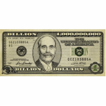 Ben Bernanke Billion Dollar Bill Print Sculpture Cut Outs