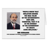 Ben Bernanke Inflation Erodes Real Value Govt Debt Greeting Cards