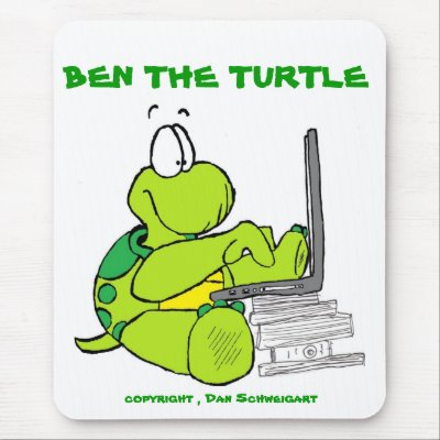 BEN COMPUTER, BEN THE TURTLE, copyright 2010, D... Mouse Pad by turtlemandan67