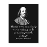 Ben Franklin and Quote Postcard