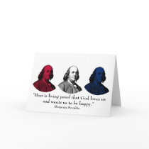 Ben Franklin and Quote -- Red, White, and Blue Greeting Card