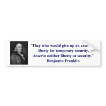 Ben Franklin Liberty Bumper Sticker