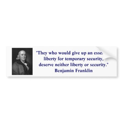 Ben Franklin Liberty Bumper Sticker by bwissinger