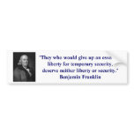 Ben Franklin Liberty Bumper Sticker bumper stickers