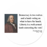 Ben Franklin Quote 2b Round Stickers