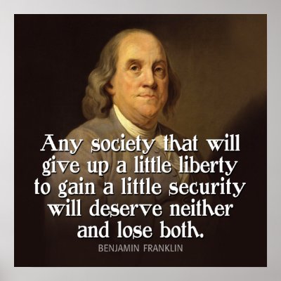 Ben Franklin Quote Any society that will give... Print by My2Cents