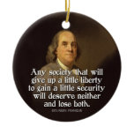 Ben Franklin Quote Christmas Ornament