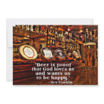 Ben Franklin's Famous Beer Quote invitations