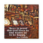 Ben Franklin's Famous Beer Quote Fridge Magnet