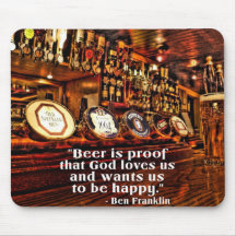 Ben Franklin's Famous Beer Quote Mouse Pad