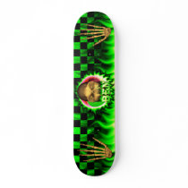 Ben skull green fire Skatersollie skateboard.
