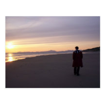 Benar Beach in the evening postcard