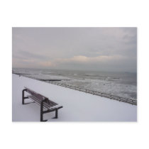 Bench, Snow and Sea postcards