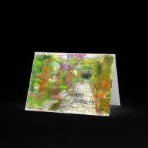 Benches, Happy Christmas Card,