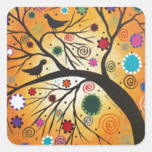 Bendind Branches_Everett, Day Of The Dead, Mexican Square Stickers