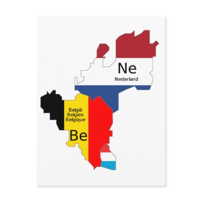 Benelux map post card by All_Flags