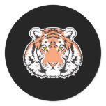 bengal tiger head round sticker