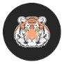 bengal tiger head round sticker