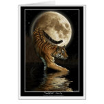 Bengal TIGER & Moon Greeting-card