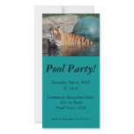 Bengal Tiger Pool Party Invite Photo Card #2
