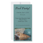 Bengal Tiger Pool Party Invite Photo Card