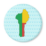 Benin Flag Map full size Magnet