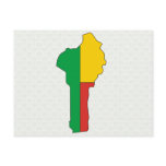 Benin Flag Map full size Postcards