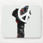 Benin Trendy Peace Sign with Beninese map Mouse Pad
