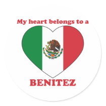 Benitez Round Stickers
