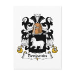 Benjamin Family Crest Post Cards