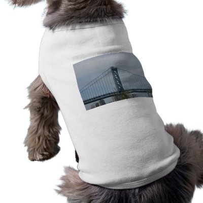 Benjamin Franklin Bridge Dog Tee Shirt by chasingthegnome
