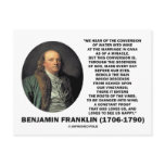 Benjamin Franklin Conversion Of Water Into Wine Postcard