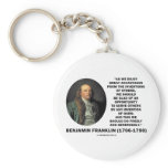 Benjamin Franklin Great Advantages Invention Quote Keychain
