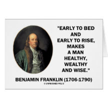 Benjamin Franklin Healthy Wealthy Wise Quote Greeting Card
