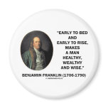 Benjamin Franklin Healthy Wealthy Wise Quote Fridge Magnets