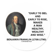 Benjamin Franklin Healthy Wealthy Wise Quote