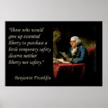 Benjamin Franklin Liberty Freedom Quote Print