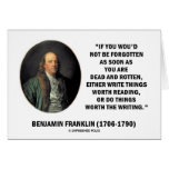 Benjamin Franklin Not Be Forgotten Reading Writing Greeting Card