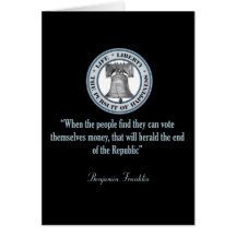 Benjamin Franklin Quote (Money) Greeting Card