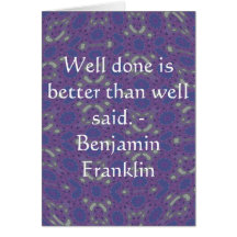 Benjamin Franklin Quote With Primitive Design Greeting Card