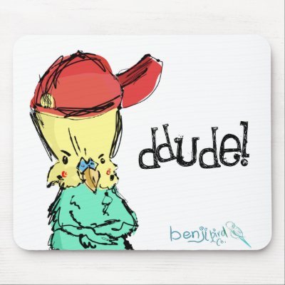 Benji Bird Dude! Mouse Mat by Benjibird