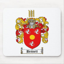 BENNETT FAMILY CREST -  BENNETT COAT OF ARMS MOUSE MAT