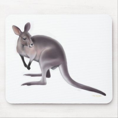 Bennetts Wallaby Mouse Pad by twopurringcats