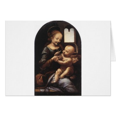 Benois Madonna by Leonardo Da Vinci circa 1478 Greeting Cards by Leonardodavinciart