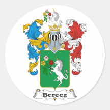 Berecz Family Hungarian Coat of Arms Stickers