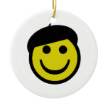Beret Smiley Christmas Tree Ornaments